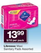 Libresse Maxi Sanitary Pads-9/10 Per Pack
