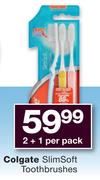 Colgate Slimsoft Toothbrushes-2+1 Per Pack
