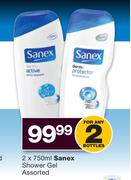 Sanex Shower Gel-2x750ml