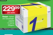 Sappi 1 Plus A4 Fotostat Papier 5 Rieme 80gsm-Per Boks