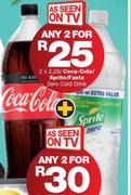 Coca-Cola/Sprite/Fanta Zero Cold Drink-2 x 2.5Ltr