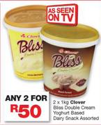 Clover Bliss Double Cream Yoghurt Based Dairy Snack Assorted-2 x 1Kg