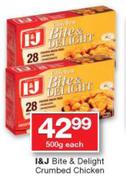 I&J Bite & Delight Crumbed Chicken-500g Each