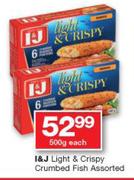 I&J Light & Crispy Crumbed Fish Assorted-500g Each