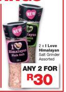 I Love Himalayan Salt Grinder Assorted-For 2
