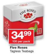 Five Roses Tagless Teabags-100 Per Pack