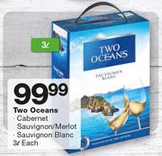 Two Ocean Cabernet Sauvignon/Merlot/Sauvignon Blanc-3Ltr Each