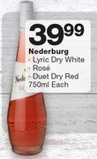 Nederburg Lyric Dry White/Rose/Duet Dry Red-750ml Each