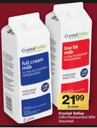 Crystal Valley Ultra Pasteurised Milk-2Ltr Each