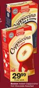 Boston Instant Cappuccino Hot Chocolate-10 Per Pack
