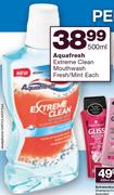 Aquafresh Extreme Clean Mouthwash Fresh/Mint-500ml Each