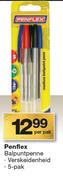 Penflex Balpuntpenne 5 Pak verskeidenheid-Per Pak