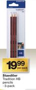 Staedtler Tradition HB Pencils 3 Pack-Per Pack
