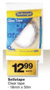 Sellotape Clear Tape-18mm x 50m Each