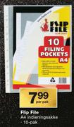 Flip File A4 Indieningsakke 10 Pak-Per Pak