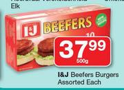 I&J Beefers Burgers Assorted-500g Each