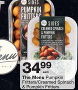 The Menu Pumpkin Fritters/Creamed Spinach & Pumpkin Fritters-Each