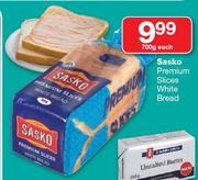 0Sasko Premium Slices White Bread-700g Each