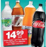 Coca-Cola Light/Zero/Sprite Zero/Fanta Zero/Stoney Zero/Tab Cold Drink-2.25Ltr Each