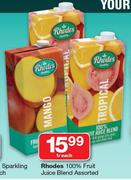 Rhodes 100% Fruit Juice Blend-1Ltr Each