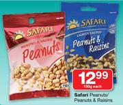 Safari Peanuts/Peanuts & Raisins-150g Each
