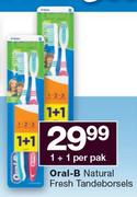 Oral B Natural Fresh Tandeborsels 1+1 - Per Pack