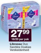 Libresse Duo Sanitere Doekies-18's/20's Per Pack
