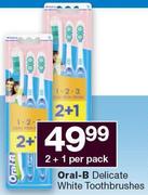 Oral B Delicate White Toothbrushes 2+1 - Per Pack
