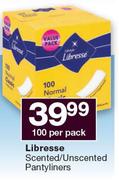 Libresse Scented/Unscented Pantyliners-100's Per Pack