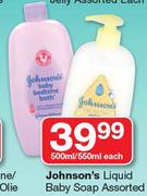 Johnson's Liquid Baby Soap-500ml/550ml Each