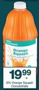 HouseBrand 6% Orange Squash Concentrate-2Ltr 
