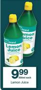 HouseBrand Lemon Juice-500ml Each