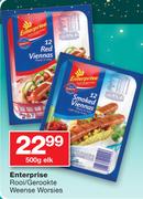 Enterprise Rooi/Gerookte Weense Worsies-500gm Elk