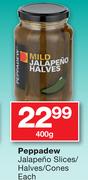 Peppadew Jalapeno Slices/Halves/Cones-400gm Each