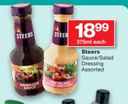 Steers Sauce/Salad Dressing Assorted-375ml Each