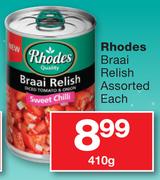 Rhodes Braai Relish Assorted-410gm