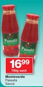 Monteverde Passata Sauce-700gm Each
