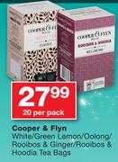 Cooper & Flyn White/Green Lemon/Oolong/Rooibos & Ginger/Rooibos & Hoodia Tea Bags-20 Per Bag