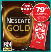 Nescafe Gold Instant Coffee Refill 200gm & Nestle Kitkat 4 Finger Chocolate 41.5gm