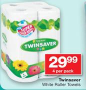 Twinsaver White Roller Towels-4 Per Pack
