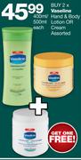 Vaseline Hand & Body Lotion or Cream Assorted-400ml/500ml Each
