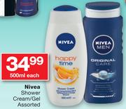 Nivea Shower Cream/Gel Assorted-500ml Each