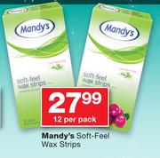 Mandy's Soft-Feel Wax Strips-12 Per Pack