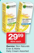 Garnier Skin Naturals Even & Matte Daily Cream-40ml Each
