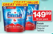 Finish Dishwasher Regular Tablets 56-Per Pack