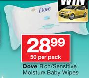 Dove Rich/Sensitive Moisture Baby Wipes-50 Per Pack