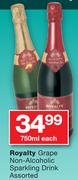 Royalty Grape Non-Alcoholic Sparkling Drink Assorted-750ml Each