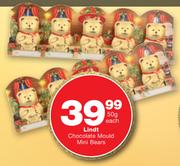 Lindt Chocolate Mould Mini Bears-50gm Each