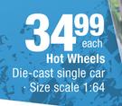Hot Wheels Die-Cast Single Car-Per Pack