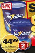 Danone Nutriday Low Fat Fruit Yoghurt Assorted-2 x 1Kg